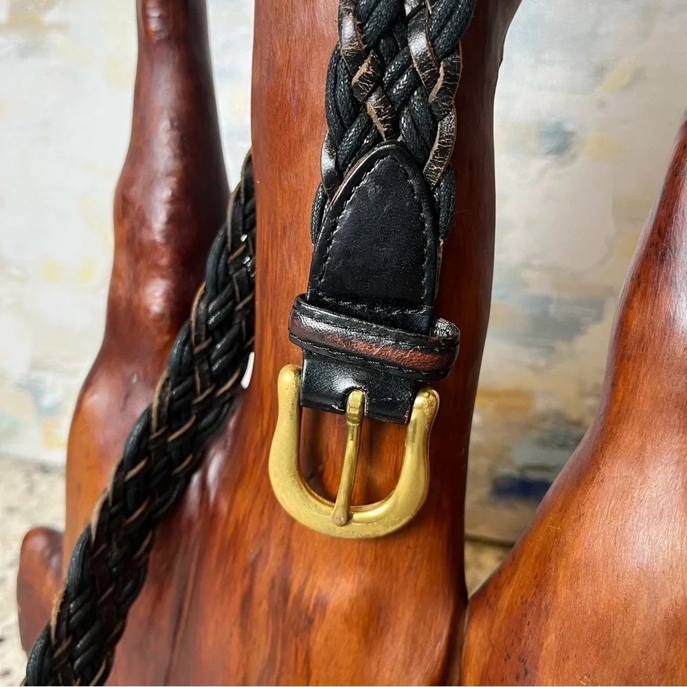 Sonoma Black and Brown Leather Belt with Gold Buckle